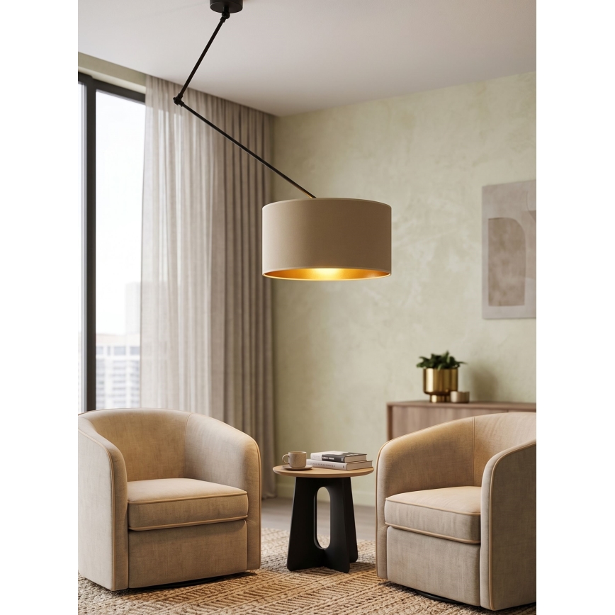 LED-säädettävä kattovalaisin varrella GORTA 1xE27/60W/230V beige/kulta