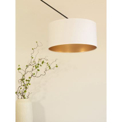 LED-säädettävä riippuvalaisin tangolla GORTA 1xE27/60W/230V valkoinen/kulta