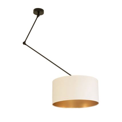 LED-säädettävä riippuvalaisin tangolla GORTA 1xE27/60W/230V valkoinen/kulta
