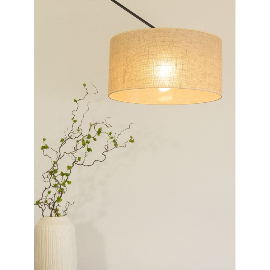 LED-säädettävä varsi-riippuvalaisin GORTA 1xE27/60W/230V, juutti