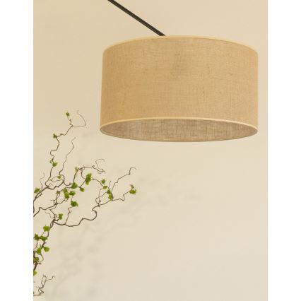 LED-säädettävä varsi-riippuvalaisin GORTA 1xE27/60W/230V, juutti