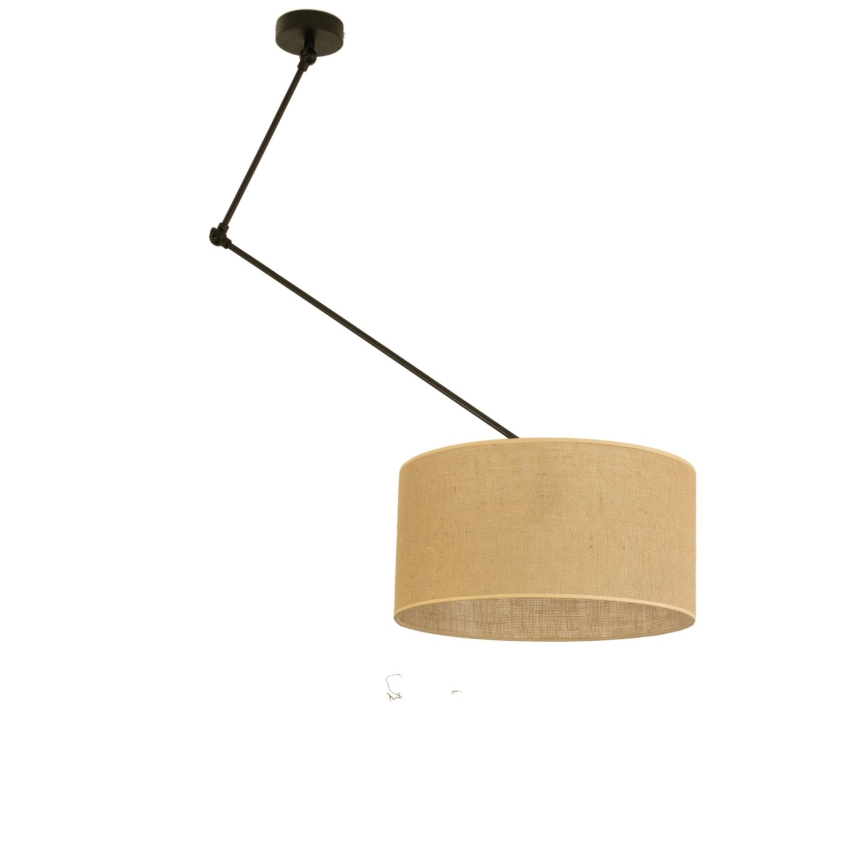 LED-säädettävä varsi-riippuvalaisin GORTA 1xE27/60W/230V, juutti