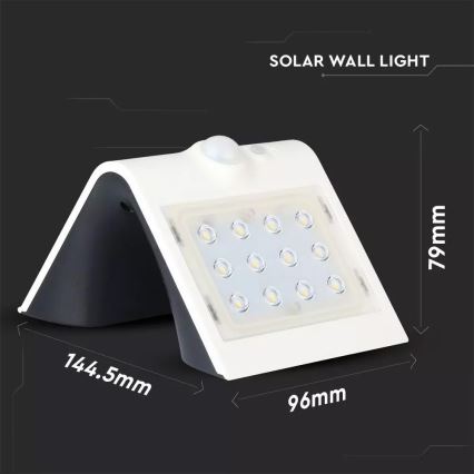 LED-seinäaurinkovalaisin anturilla LED/1.5W/3,7V IP65 1200 mAh