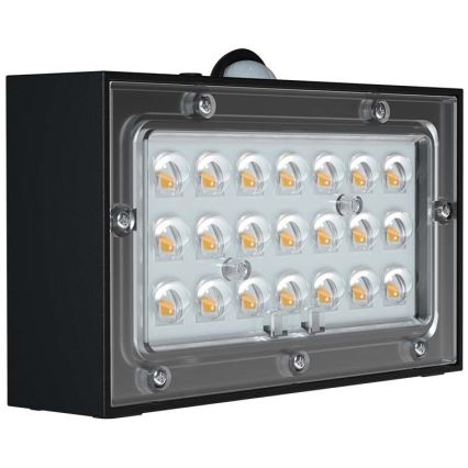 LED-seinäaurinkovalaisin anturilla LED/3W/3,7V 3000K/4000K IP65 1200 mAh musta