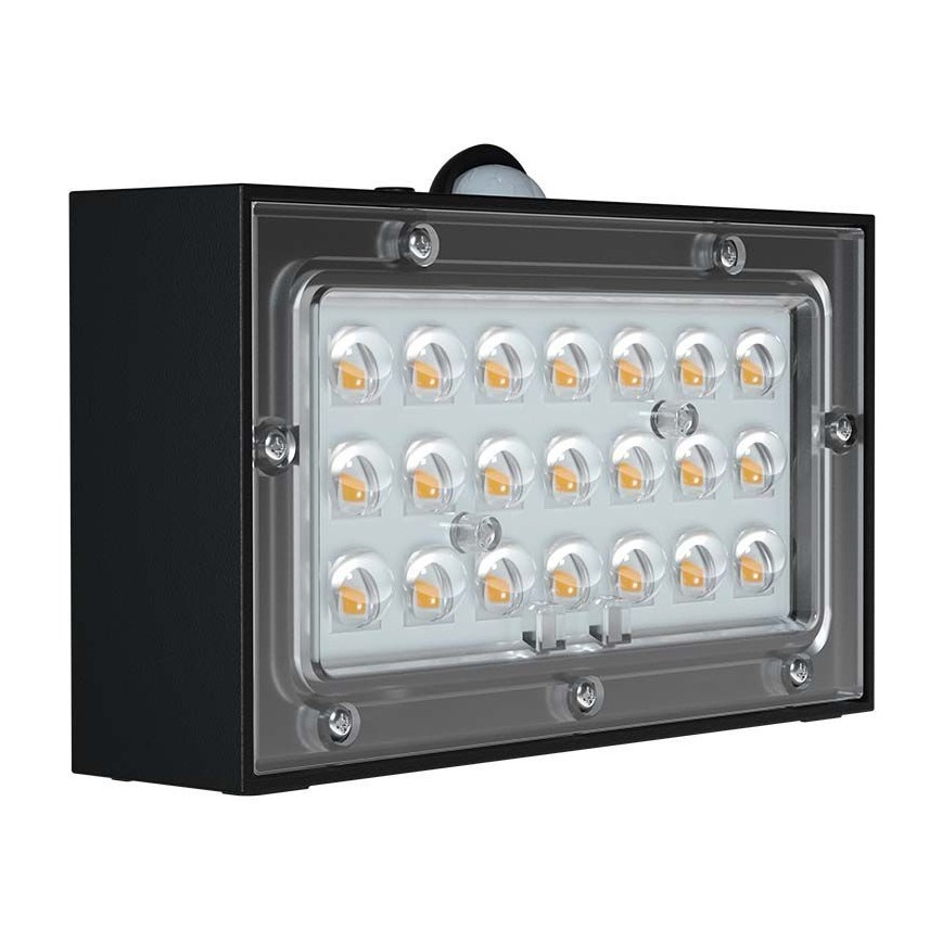 LED-seinäaurinkovalaisin anturilla LED/3W/3,7V 3000K/4000K IP65 1200 mAh musta