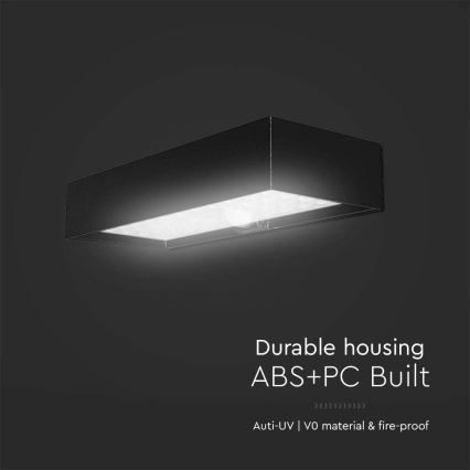 LED-seinäaurinkovalaisin anturilla LED/6W/3,7V IP65 4000K 3000 mAh musta