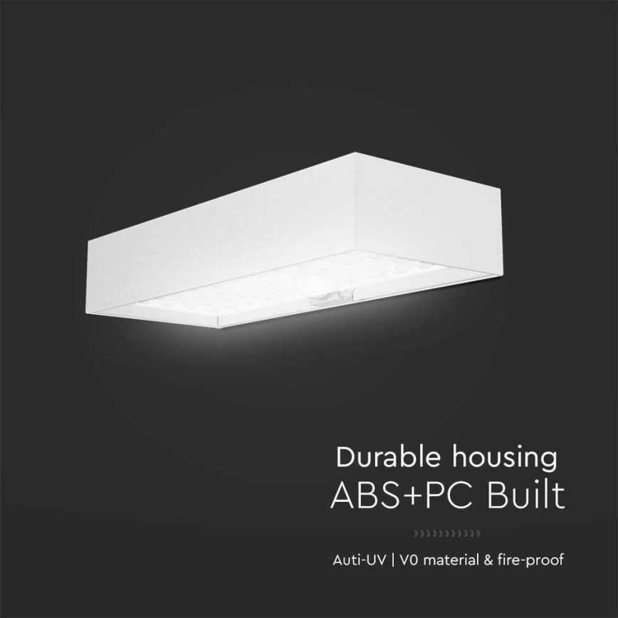 LED-seinäaurinkovalaisin anturilla LED/6W/3,7V IP65 4000K 3000 mAh valkoinen