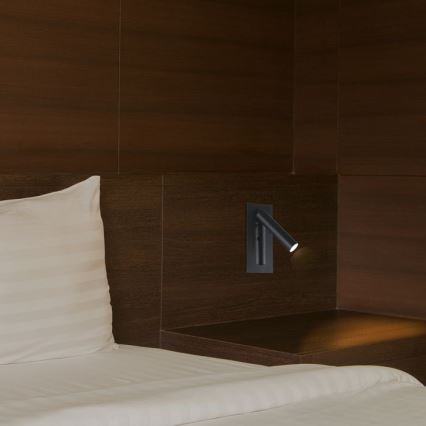 LED-seinäkohdevalaisin LED/2W/230V 3000K musta