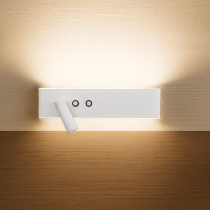 LED seinäkohdevalaisin RESORT LED/10W/230V + LED/3W valkoinen vasen