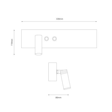 LED seinäkohdevalaisin RESORT LED/10W/230V + LED/3W valkoinen vasen