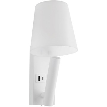 LED-seinälamppu USB-portilla LED/2W/230V 3000K valkoinen