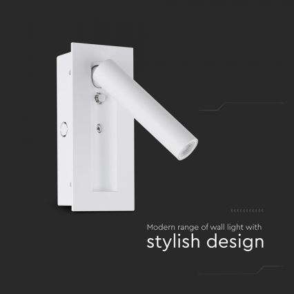 LED-seinäspotti LED/2W/230V 3000K valkoinen