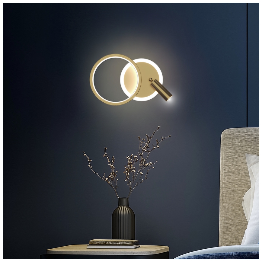 LED-seinäspotti MONET LED/15W/230V, kultainen