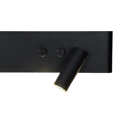 LED-seinäspotti RESORT LED/10W/230V + LED/3W musta oikeanpuoleinen