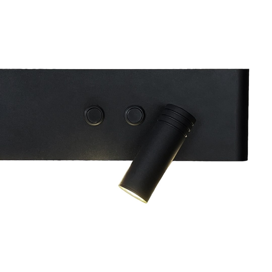 LED-seinäspotti RESORT LED/10W/230V + LED/3W musta oikeanpuoleinen