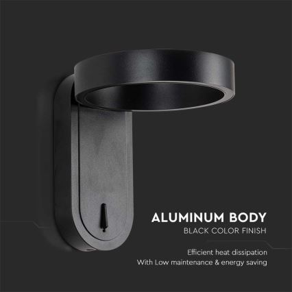 LED Seinävalaisin LED/5W/230V 3000K/4000K musta