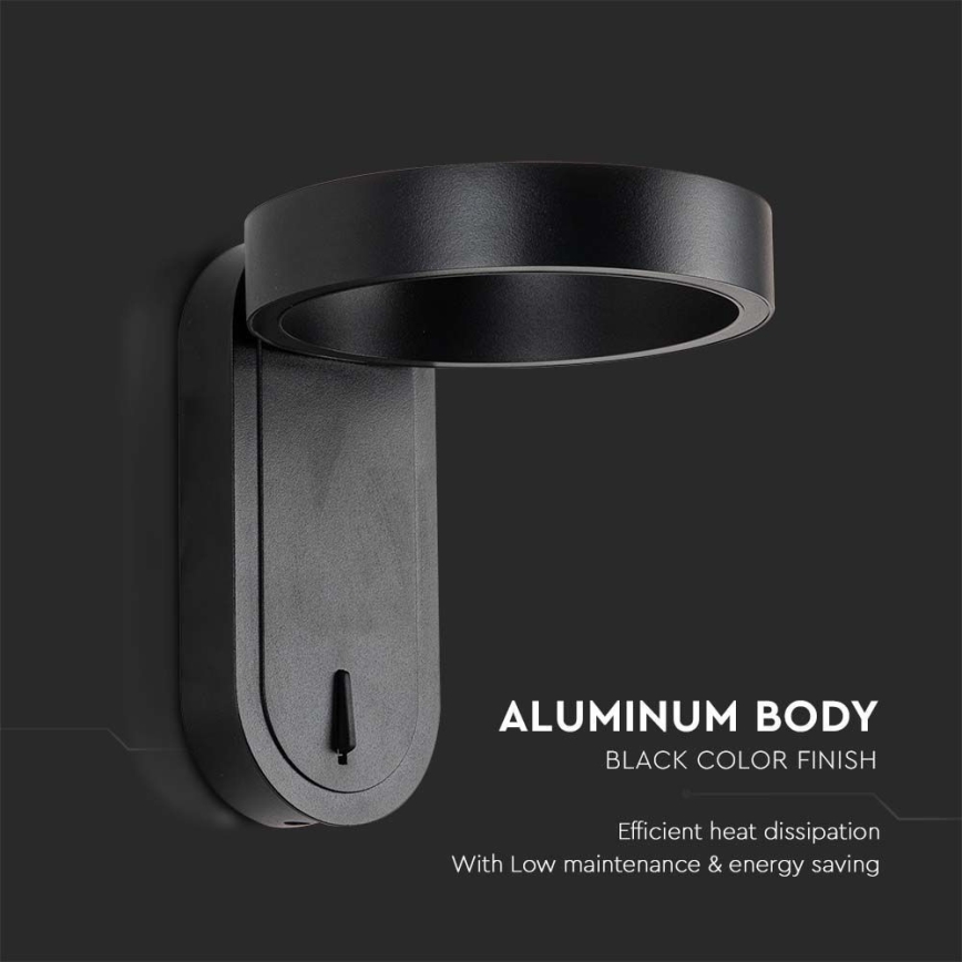 LED Seinävalaisin LED/5W/230V 3000K/4000K musta