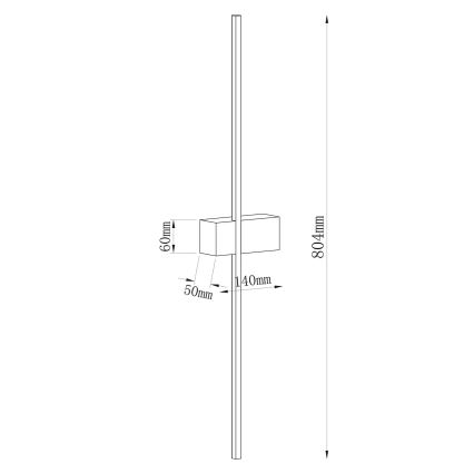 LED-seinävalaisin AISHA LED/12W/230V 4000K 80 cm kultainen