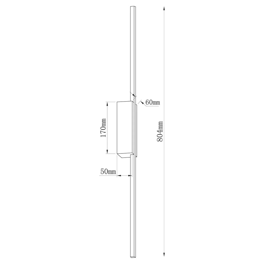 LED-seinävalaisin AISHA LED/12W/230V 4000K 80 cm musta
