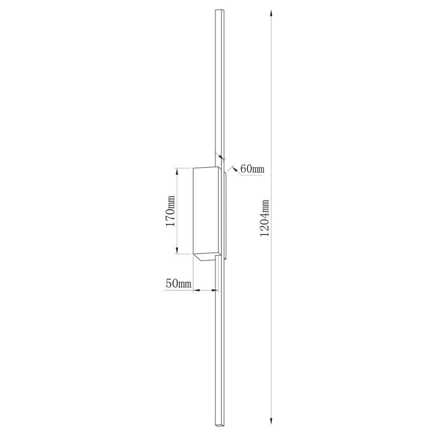LED-seinävalaisin AISHA LED/20W/230V 4000K 120 cm musta