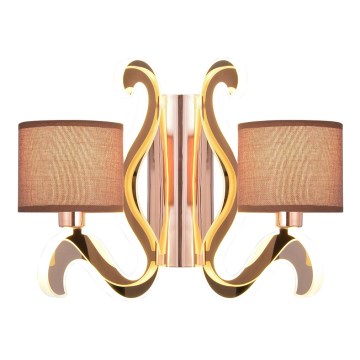 LED-seinävalaisin AMBROSIA 2xE14/40W/230V + LED/12,3W kupari