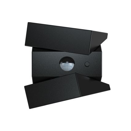 LED-aurinkokennolla varustettu seinävalaisin anturilla LED/2,5W/3,7V 3000/4000/6000K IP65 1200 mAh musta