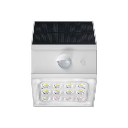 Aurinkokäyttöinen LED-seinävalaisin anturilla LED/2,5W/3,7V 3000/4000/6000K IP65 1200 mAh valkoinen