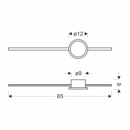 LED-seinävalaisin BATUTA LED/12W/230V kultainen