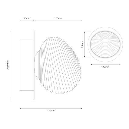 LED-seinävalaisin BOLLA LED/3W/230V kultainen/savunbeige