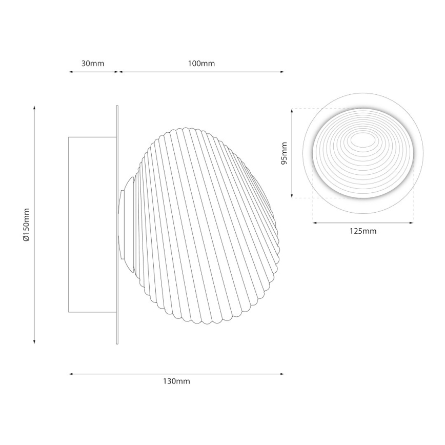 LED-seinävalaisin BOLLA LED/3W/230V kultainen/savunbeige