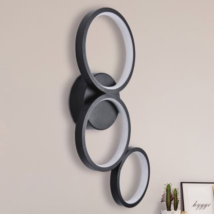 LED-seinävalaisin FLAMENCO LED/23W/230V 4000K musta