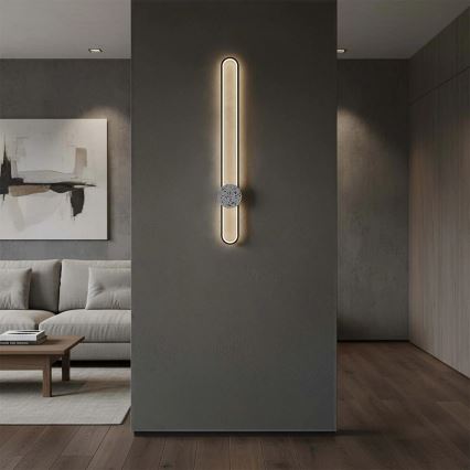 LED-seinävalaisin FLORENTYNA LED/24W/230V 4000K musta/valkoinen