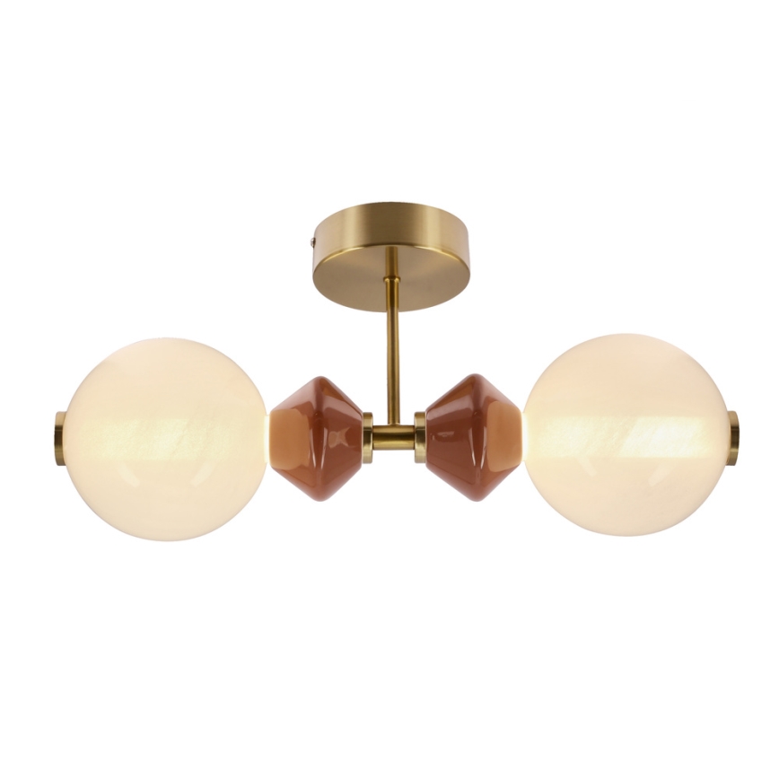 LED-seinävalaisin FLORES 2xLED/5W/230V kulta/ruskea