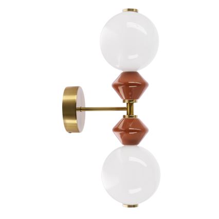 LED-seinävalaisin FLORES 2xLED/5W/230V kulta/ruskea
