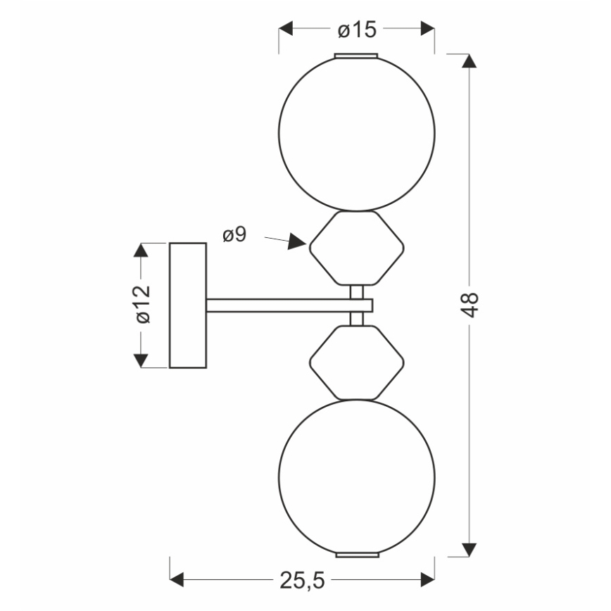 LED-seinävalaisin FLORES 2xLED/5W/230V kulta/ruskea