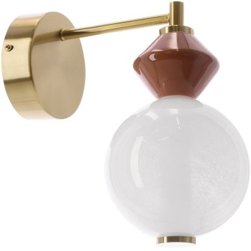 LED-seinävalaisin FLORES LED/7W/230V kultainen/ruskea