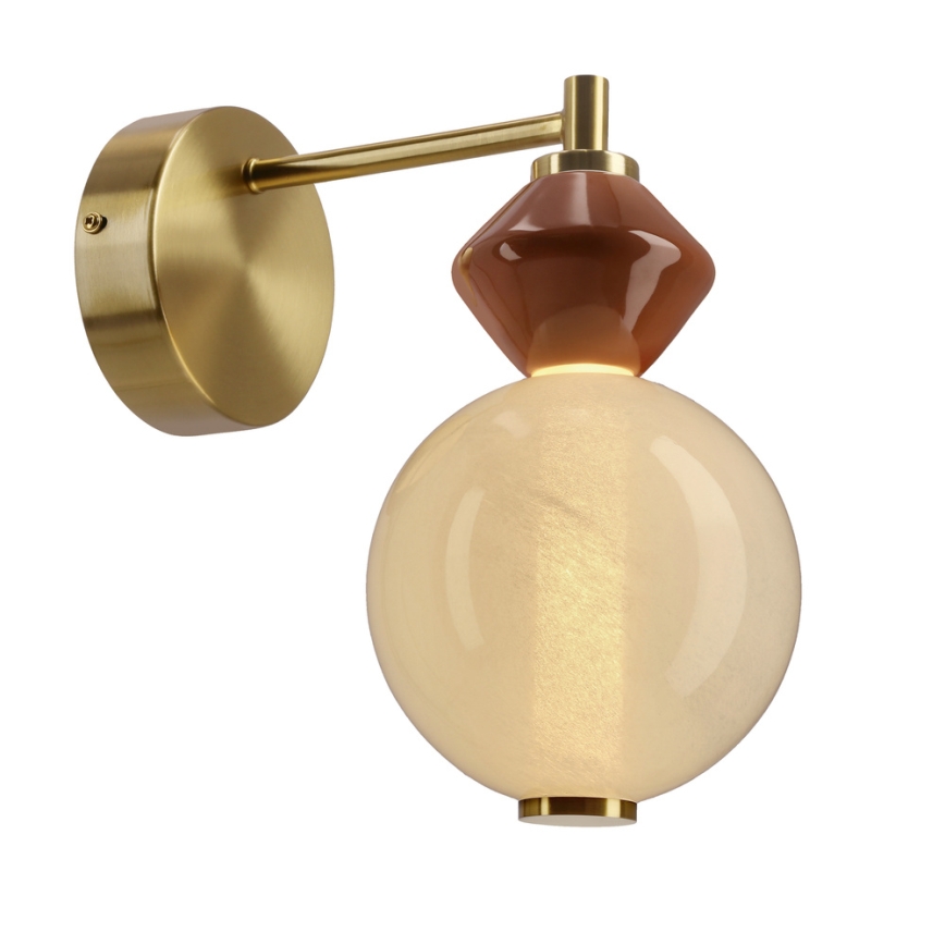LED-seinävalaisin FLORES LED/7W/230V kultainen/ruskea