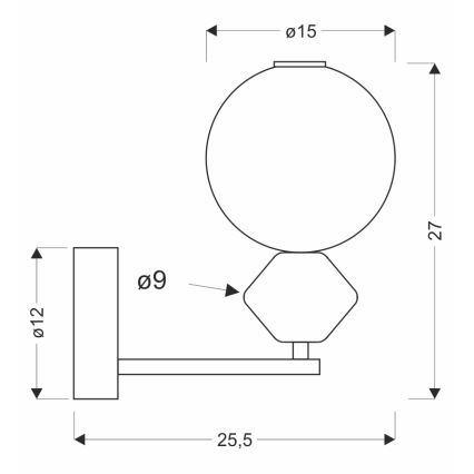 LED-seinävalaisin FLORES LED/7W/230V kultainen/ruskea