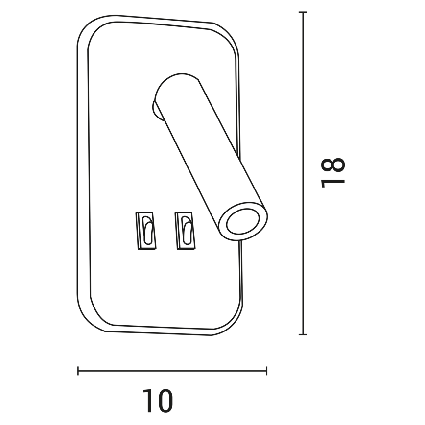 LED-seinävalaisin IRIS LED/14W/230V 3000K valkoinen