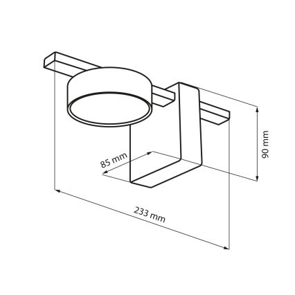 LED-seinävalaisin JOY 1xGX53/6W/230V musta