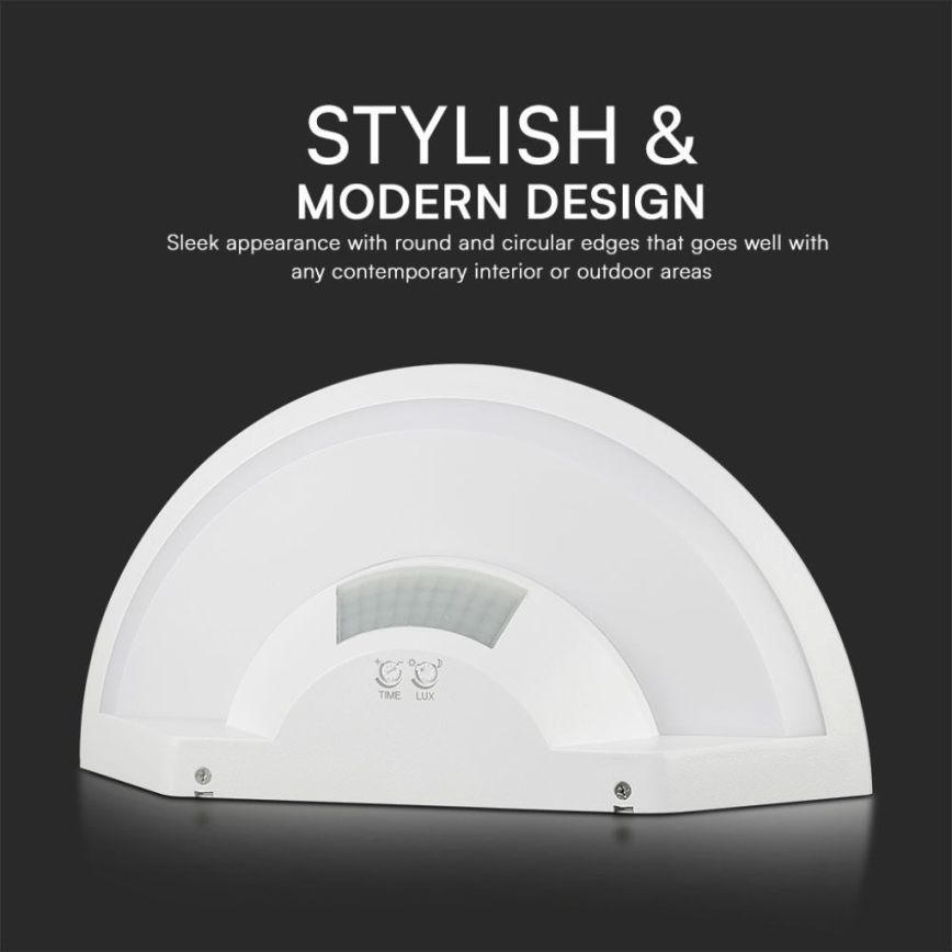 LED-seinävalaisin kylpyhuoneeseen anturilla SAMSUNG CHIP LED/10W/230V 4000K IP54 valkoinen