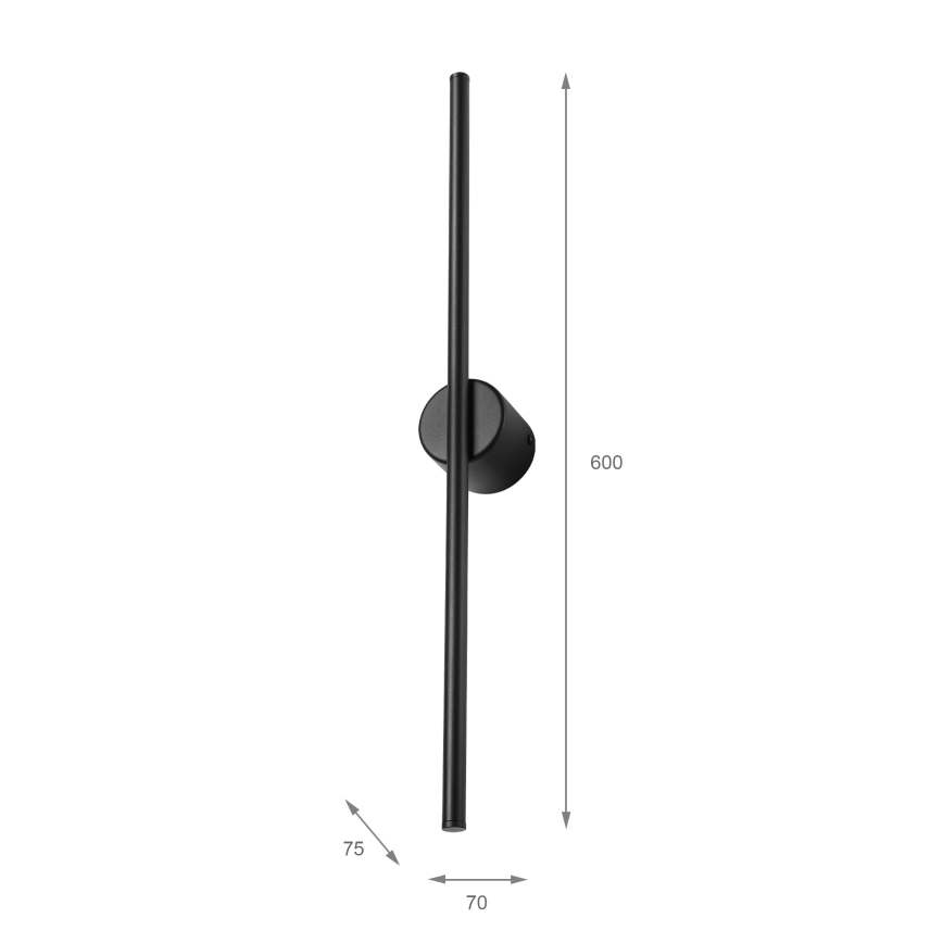 LED-seinävalaisin LANA LED/7W/230V 4000K musta