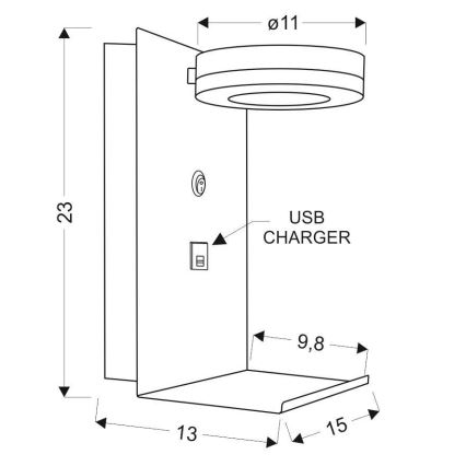 LED-seinävalaisin laturilla COMPACT LED/4W/230V