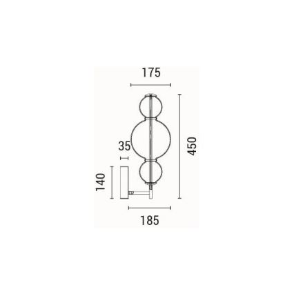 LED-seinävalaisin LED/12,6W/230V 3000K