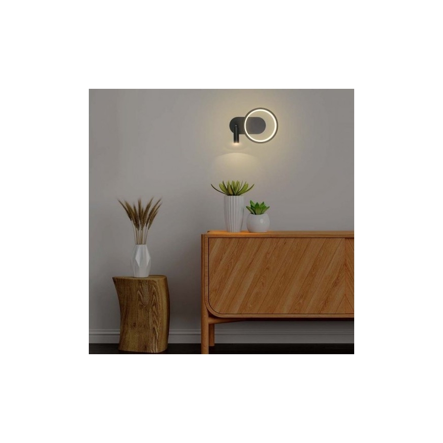 LED-seinävalaisin LED/14W/230V 4000K musta