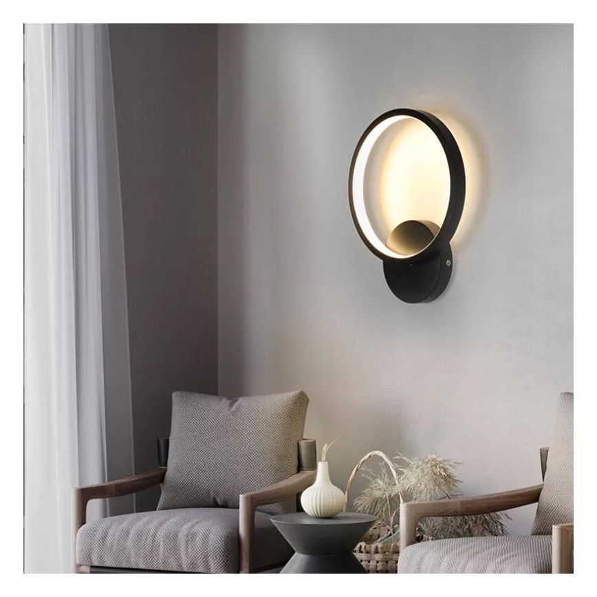 LED-seinävalaisin LED/14W/230V musta