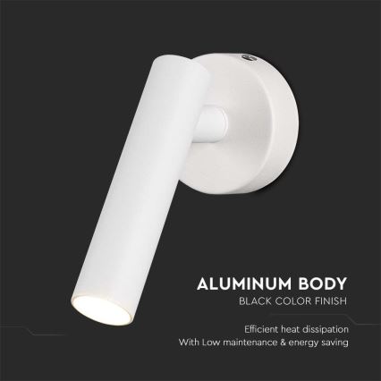 LED-seinävalaisin LED/2W/230V 3000K valkoinen