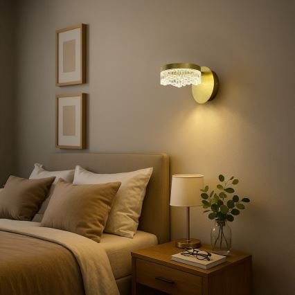 LED-seinävalaisin LED/4W/230V kultainen