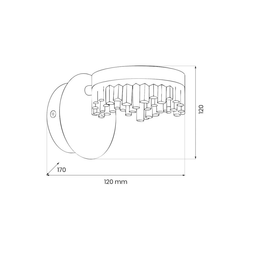 LED-seinävalaisin LED/4W/230V kultainen