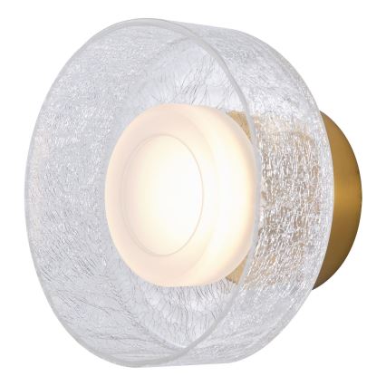 LED-seinävalaisin LED/8W/230V 3000K kulta/läpinäkyvä